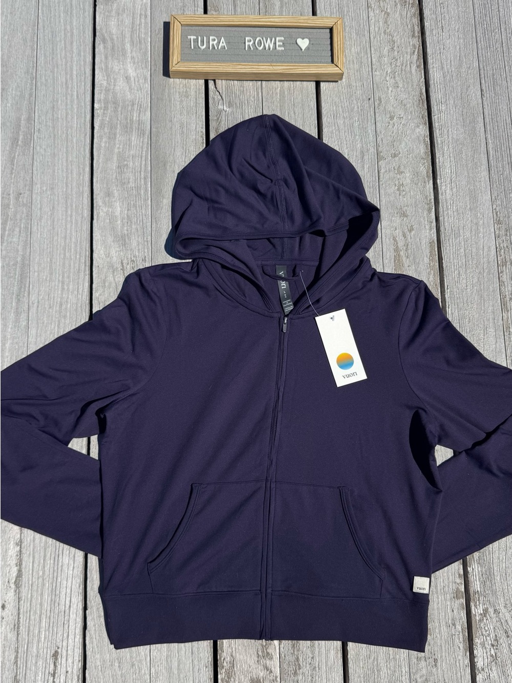Vuori Halo Mini Full Zip Hoodie Velvet Violet Size Large NWT